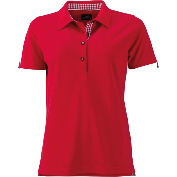 Damen Trachten Polo-Shirt Rot